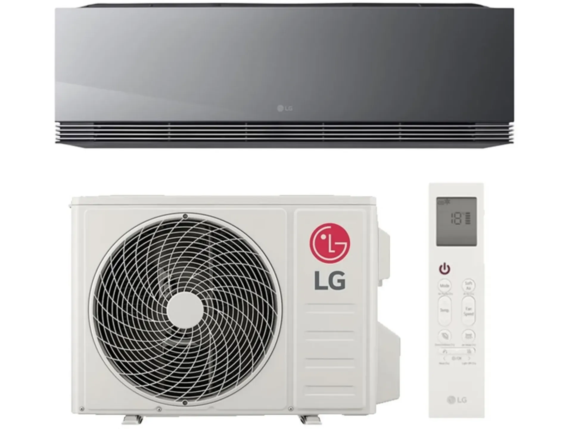 LG ArtCool Mirror AI Air stenska klimatska naprava (AA12SP) 3,5kW srebrna